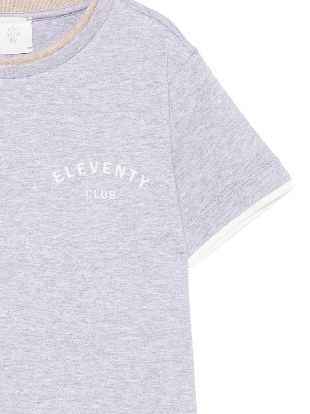T-shirt per bambino Eleventy Kids grigia con logo sul davanti EY8P21 Z3711 804BG ELEVENTY KIDS 