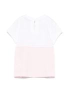 T-shirt per neonata Monnalisa bianco e rosa con strass 39E600 5002 9990 MONNALISA 