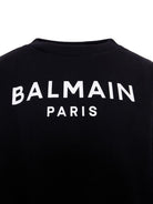 Felpa per bambino Balmain Kids nera con stampa logo sul davanti BX4P10 Z3183 930BC BALMAIN KIDS 