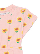 Abito per neonata Bobo Choses Sunflower rosa con stampa girasole B125AB079 681 BOBO CHOSES 