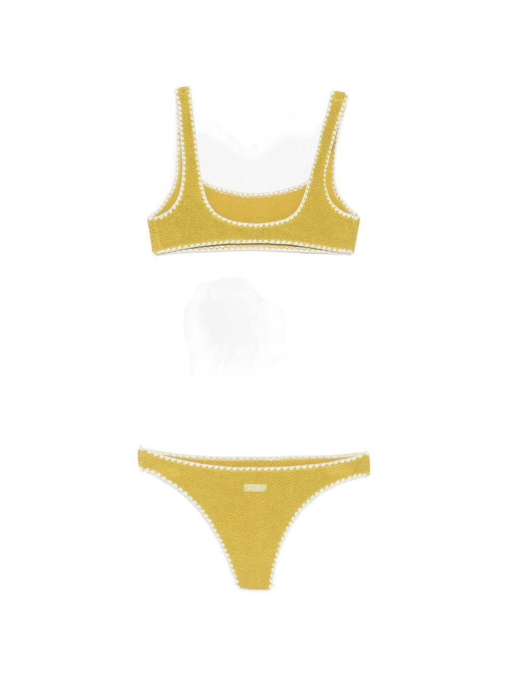 Bikini per donna MC2 Saint Barth verde con lavorazione all'uncinetto NAO0014 09078L MC2 ST. BARTH 
