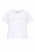 T-shirt per bambina Lanvin Enfant bianca con logo sul davanti N30335 10P LANVIN KIDS 