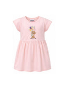 Abito per bambina Moschino Kids rosa con stampa Teddy Bear sul davanti HDV0HQLFA06 50209 MOSCHINO KIDS 