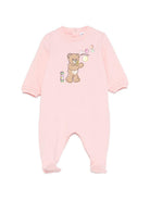 Pigiama per neonata Moschino Kids rosa con stampa grafica Teddy bear MUT04RLCA19 50209 MOSCHINO KIDS 