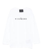 T-shirt per bambino John Richmond Junior bianco con dettaglio logo RBA25016TS WHITE JOHN RICHMOND JUNIOR 