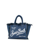 Borsa Vanity MC2 Saint Barth denim con dettaglio frange VANI001 00431L MC2 ST. BARTH KIDS 
