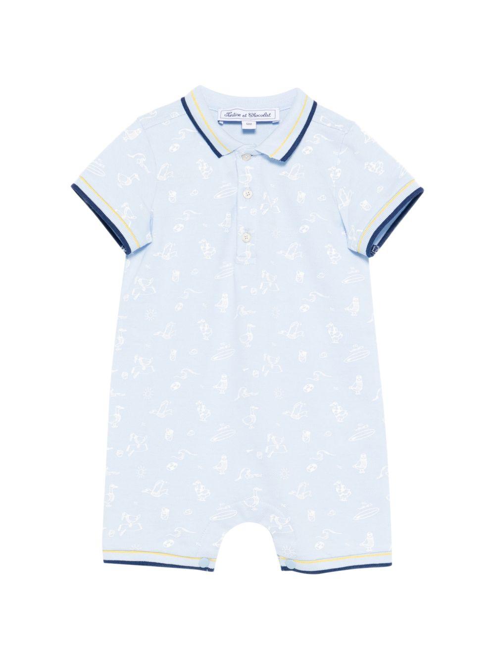 Tutina per neonato Tartine & Chocolat azzurro con stampa uccelli CC33011 44 TArtine & Chocolat KIDS 