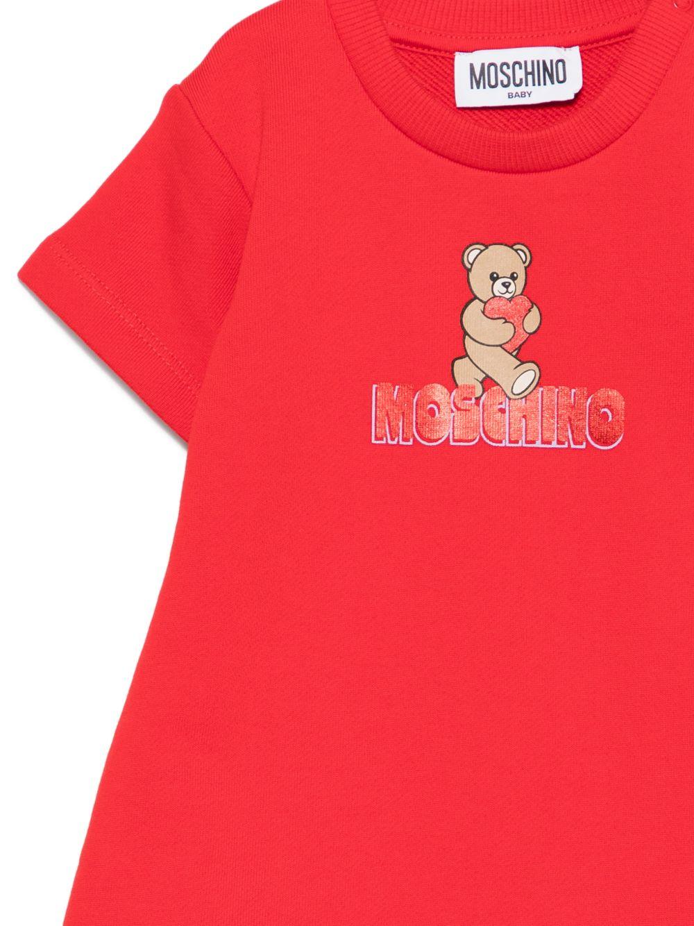 Abito per neonata Moschino Kids rosso con stampa orsetto MAV0C9LCA52 50109 MOSCHINO KIDS 