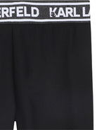 Leggings per bambina Karl Lagerfeld Kids nero con rifinitura con logo Z31128 09B KARL LAGERFELD KIDS 