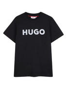 T-shirt per bambino Hugo Kids nera con logo a contrasto G01016 09B Hugo KIDS 
