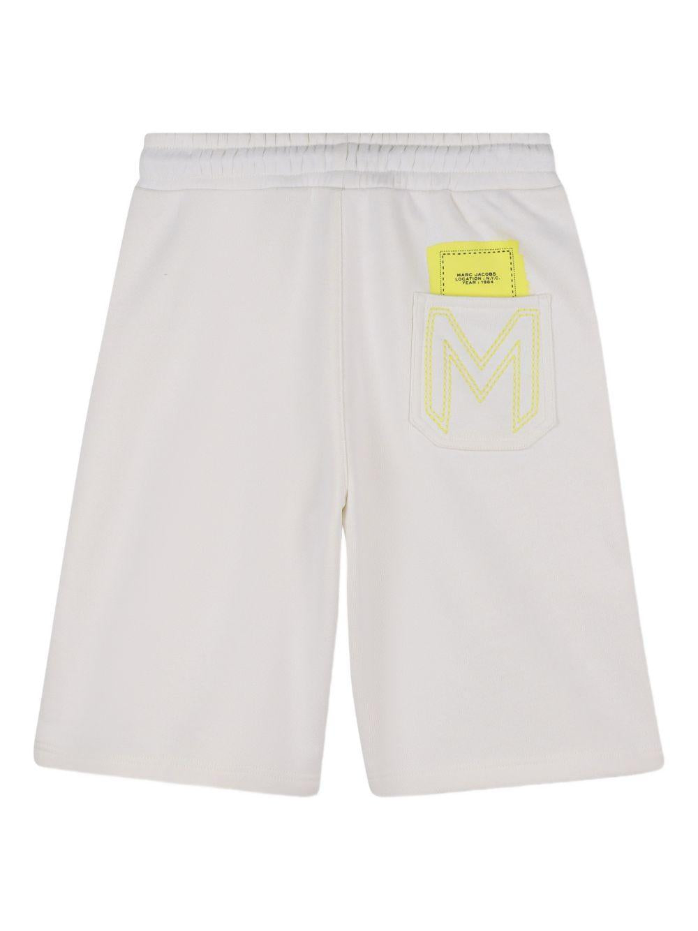 Shorts per bambino The Marc Jacobs Kids bianchi con toppa con logo posteriore W60788 N05 THE MARC JACOBS KIDS 