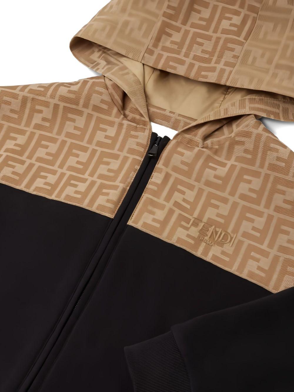 Felpa per bambino Fendi Kids nera con dettagli monogramma FF JUH106 5V0 F13IV FENDI KIDS 