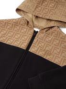 Felpa per bambino Fendi Kids nera con dettagli monogramma FF JUH106 5V0 F13IV FENDI KIDS 