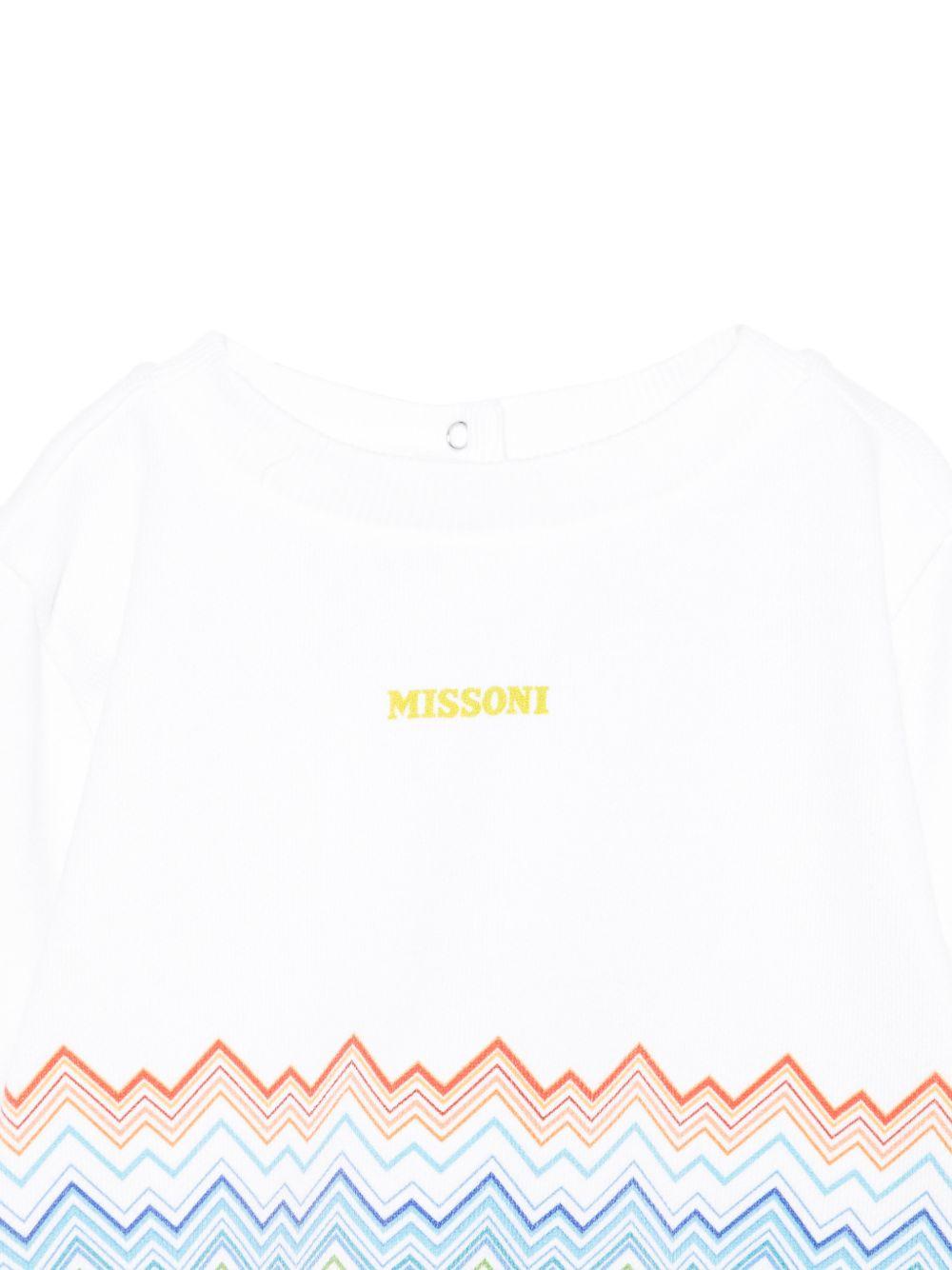 Felpa per neonato Missoni Kids bianca con motivo a zig zag MY4540 F0061 100MC MISSONI KIDS 