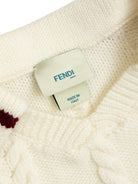 Maglione per bambino Fendi Kids bianco in maglia a trecce JUG190 AUL2 F0TU9 FENDI KIDS 