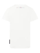 T-shirt per bambina John Richmond Junior bianco con logo e orlo dritto RGP25205TS WHITE JOHN RICHMOND KIDS 