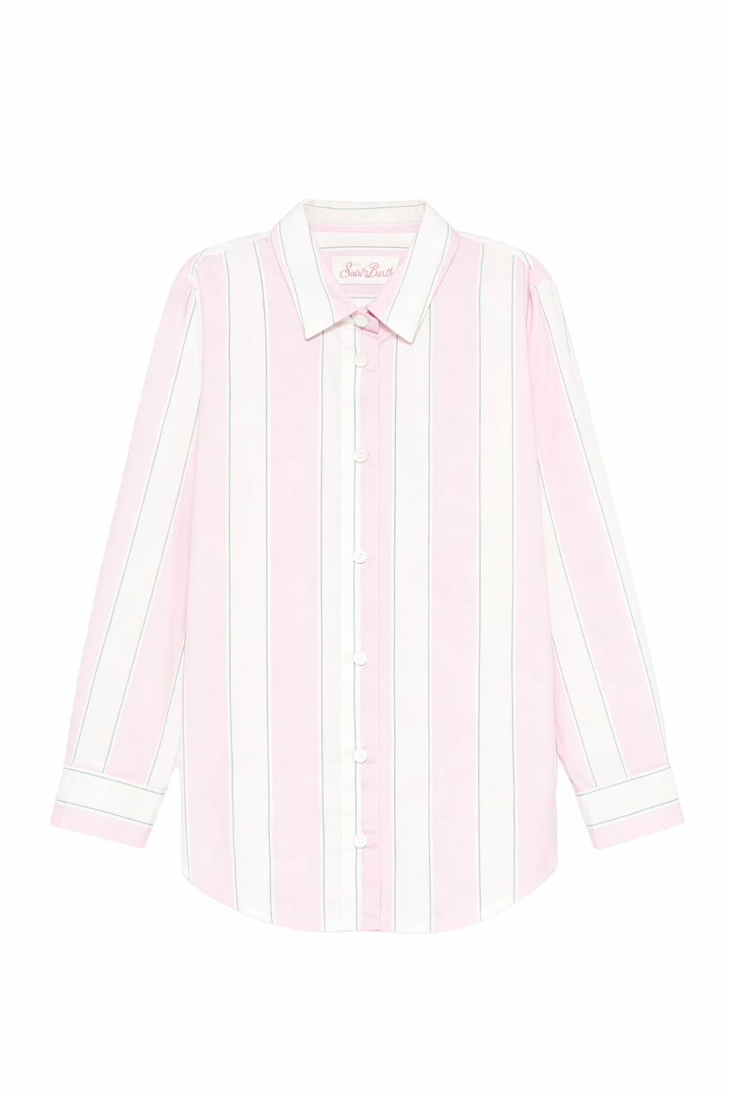 Camicia per bambina MC2 Saint Barth Kids rosa con design a righe BRIG003 00897L MC2 ST. BARTH KIDS 