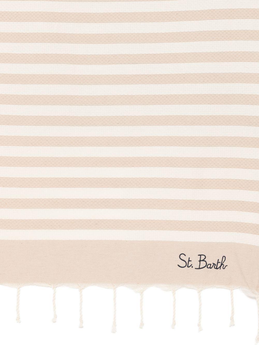 Telo mare MC2 Saint Barth beige e bianco con motivo a righe FOUT012 02753L MC2 ST. BARTH KIDS 
