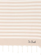 Telo mare MC2 Saint Barth beige e bianco con motivo a righe FOUT012 02753L MC2 ST. BARTH KIDS 