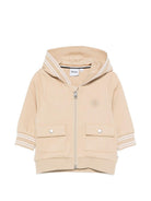 Felpa per neonato Boss Kids beige con cappuccio e tasca J52869 249 BOSS KIDS 