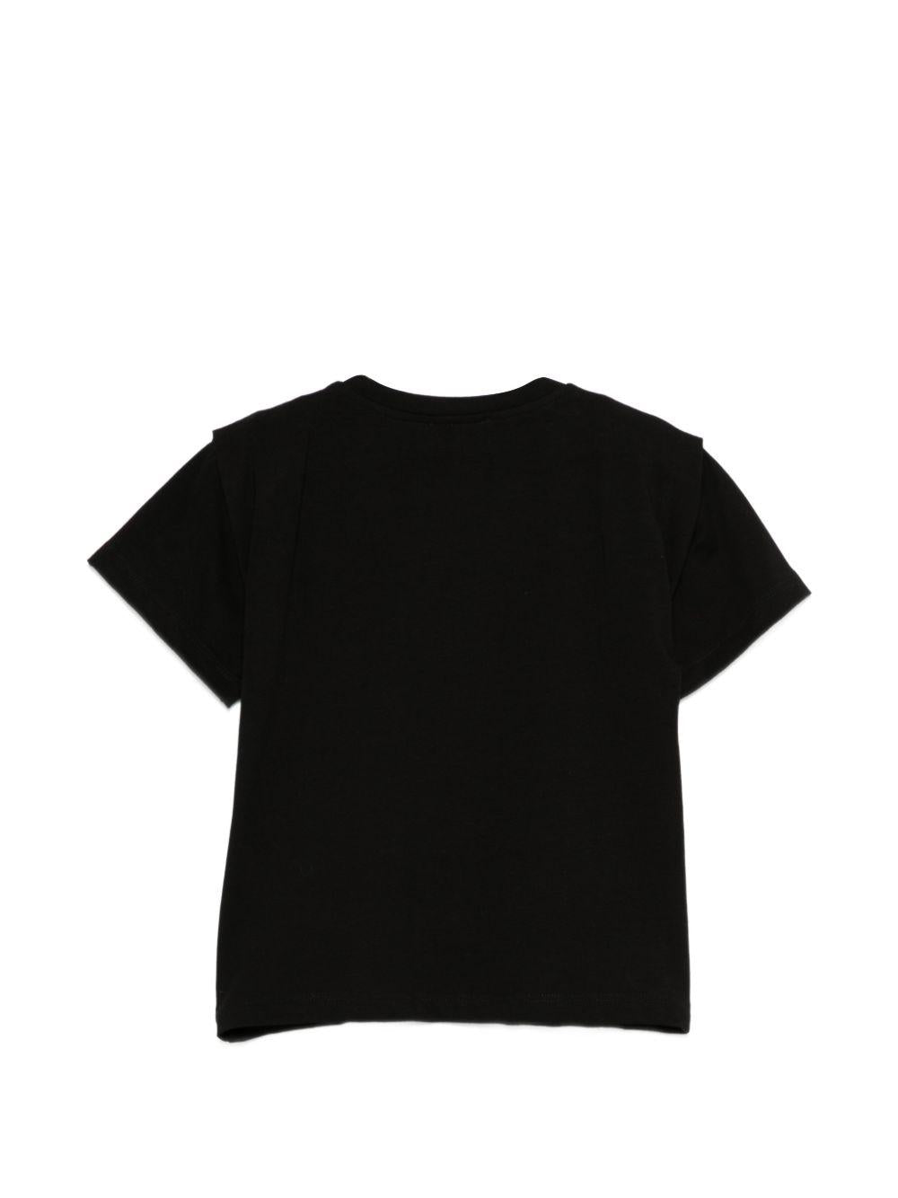 T-shirt per bambina John Richmond Junior nera con dettaglio logo RGP26112TS BLACK JOHN RICHMOND KIDS 