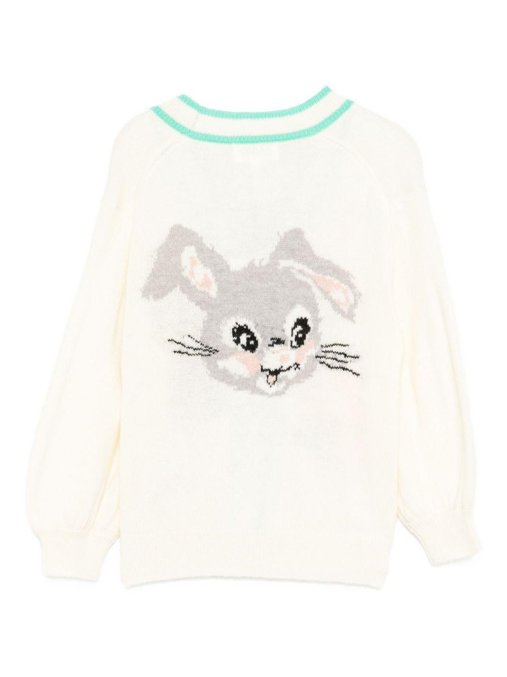 Cardigan per bambina Molo color crema ricamato con animali 2W25K304 5498 MOLO 