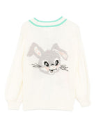 Cardigan per bambina Molo color crema ricamato con animali 2W25K304 5498 MOLO 