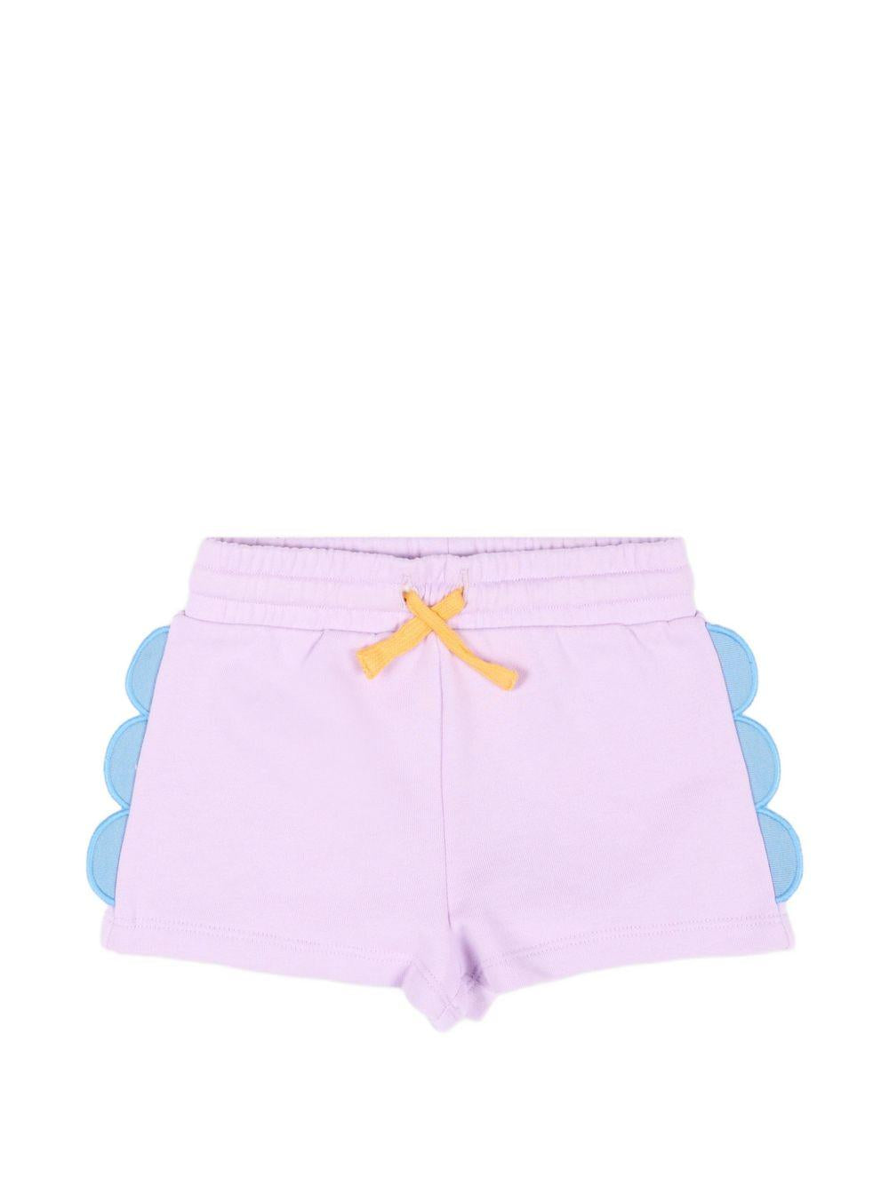 Shorts per neonata Stella McCartney Kids lilla con applicazioni laterali TY6059 Z3409 539 STELLA McCARTNEY KIDS 