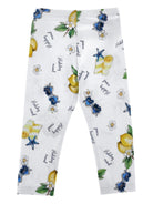 Leggings per bambina Monnalisa bianco con stampa limoni 19G421NP 7752 0099 MONNALISA KIDS 