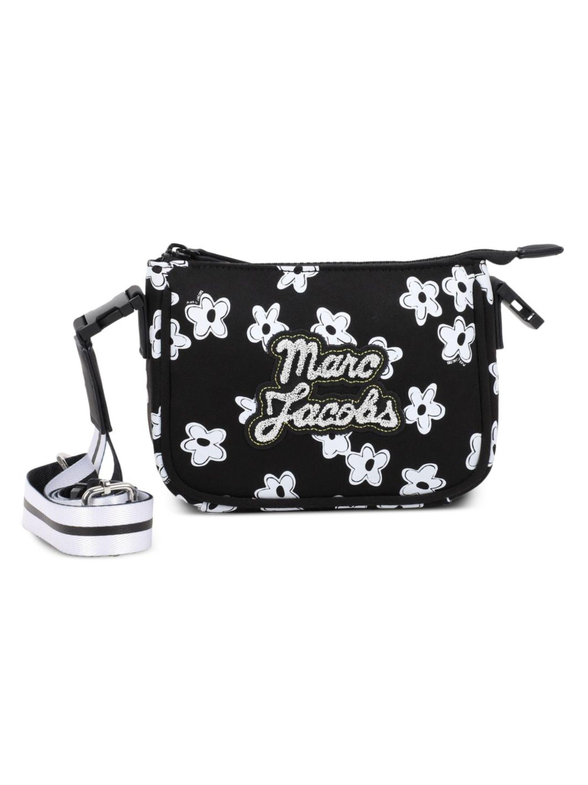 Borsa a tracolla per bambina The Marc Jacob Kids nera con stampa a fiori W60835 09B THE MARC JACOBS KIDS 