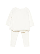 Set t-shirt e pantaloni per neonata Bonpoint bianco con stampa floreale S06NSEK00006 920 BONPOINT KIDS 