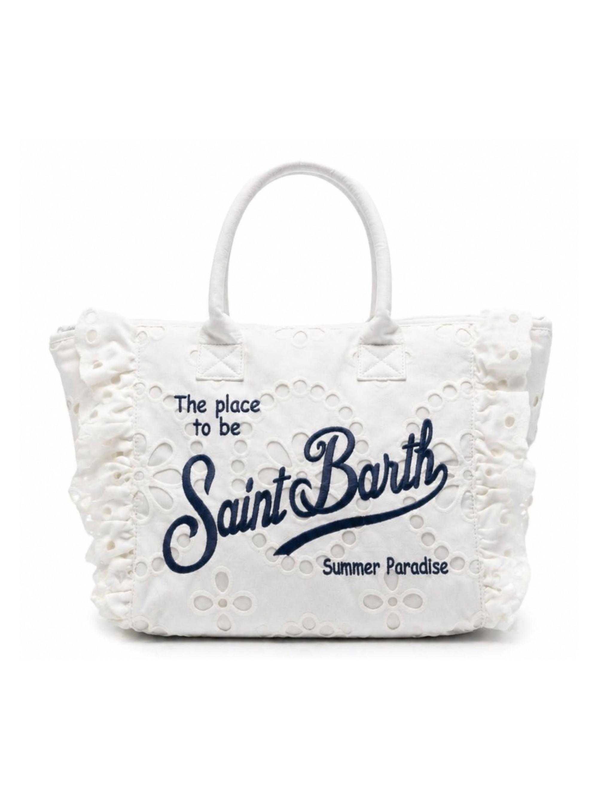 Borsa Tote Vanity MC2 Saint Barth Kids bianca in pizzo sangallo VANI0029 00389L MC2 ST. BARTH 