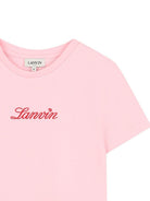 T-shirt per bambina Lanvin Enfant rosa con dettaglio logo N30331 44F LANVIN KIDS 