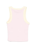 Canotta per bambina MC2 Saint Barth  Kids rosa con logo ricamato sul davanti BLUE002 03366L MC2 ST. BARTH KIDS 