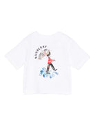 T-shirt per neonato Burberry Kids biaca con stampa grafica 8112573 A1464 BURBERRY KIDS 