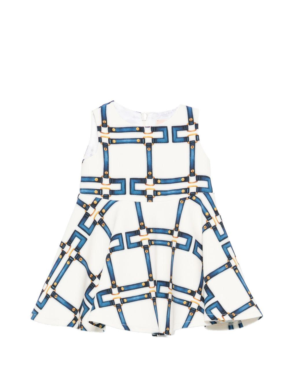 Abito per neonata Elisabetta Franchi La Mia Bambina multicolore con stampa geometrica EGAB2250GAE01 0072 ElISABETTA FRANCHI 