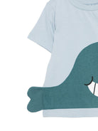 T-shirt per neonato Stella McCartney Kids azzurra con applicazione balena TY8590 Z0434 685 STELLA McCARTNEY KIDS 