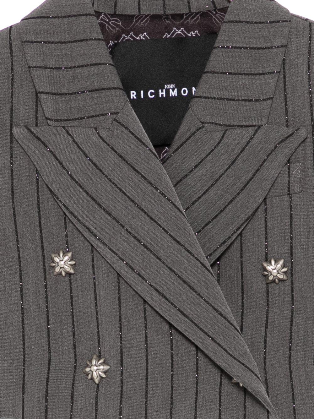 Giacca per bambina John Richmond Junior grigia con design gessato RGP26036GC GREY PINSTRIPE JOHN RICHMOND KIDS 