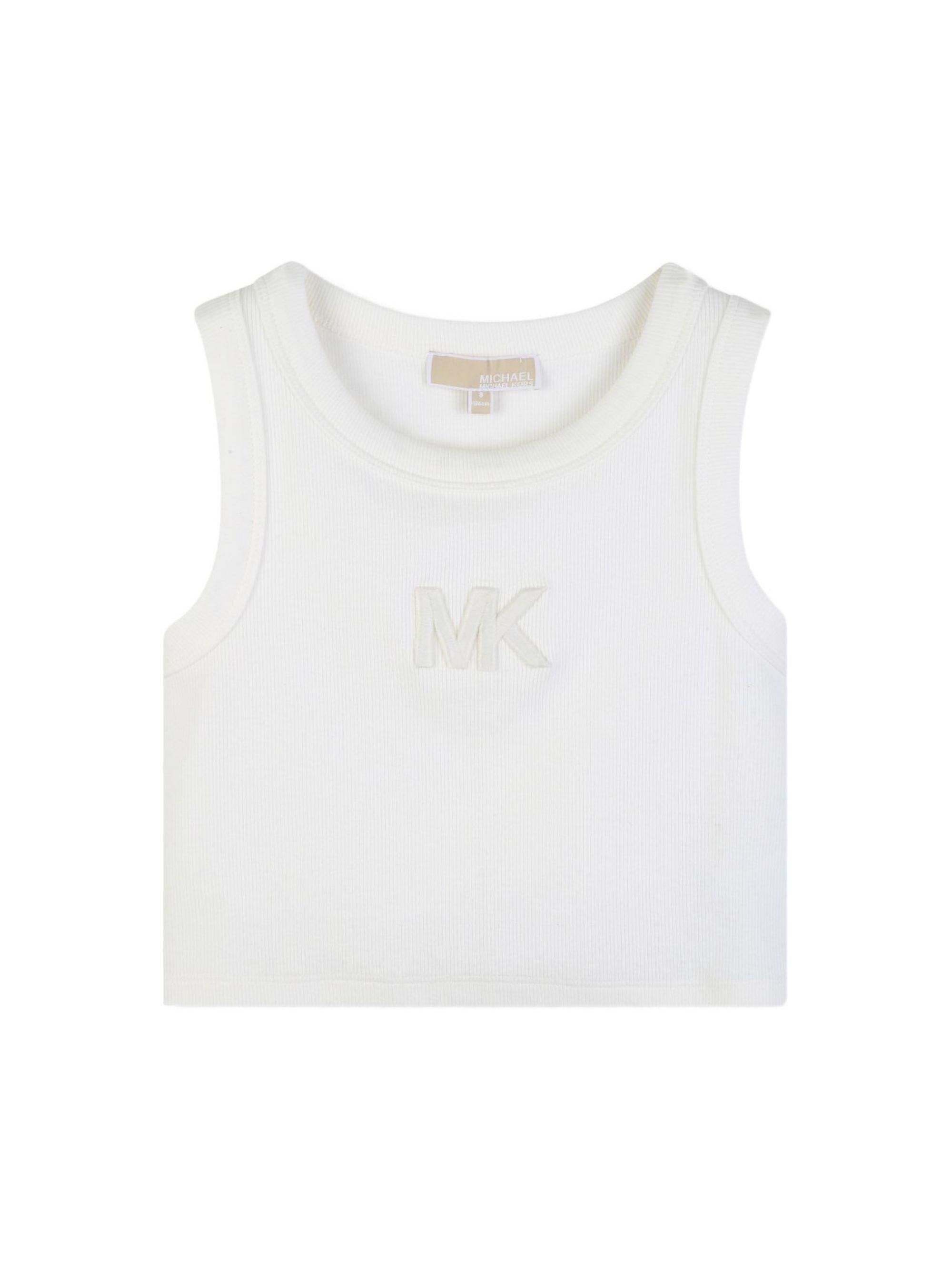 T-shirt per bambina Micheal Kors Kids bianca con logo sul davanti R30609 117 MICHAEL KORS KIDS 
