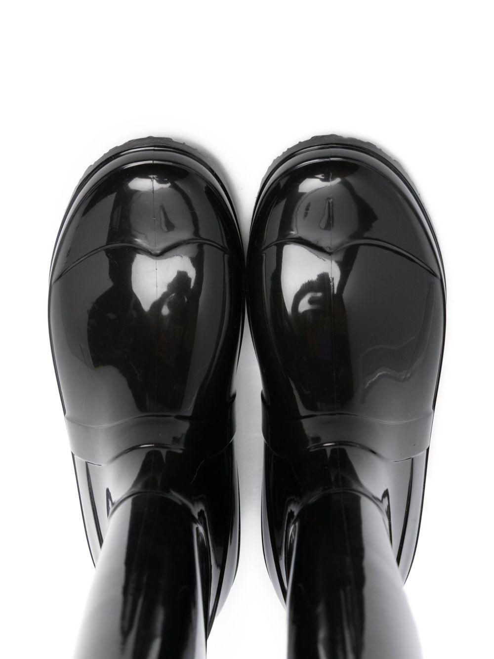 Stivali da pioggia per bambina Karl Lagerfeld Kids neri lucidi con logo Z30985 09B KARL LAGERFELD KIDS 