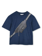 T-shirt con stampa grafica per bambino Marc Jacobs Kids blu con orlo dritto W60453 Z10 THE MARC JACOBS KIDS 