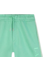 Shorts per bambino Lanvin Enfant verde con coulisse e logo N30378 68N LANVIN KIDS 