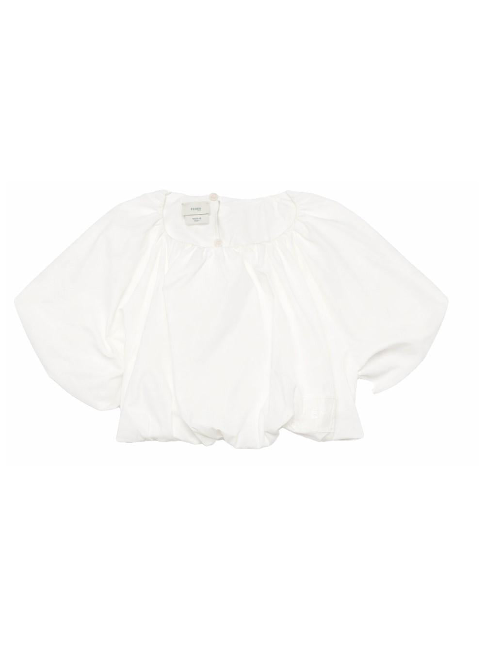 Blusa per bambina Fendi Kids bianca con maniche a sbuffo JFC149 AEXZ F0TU9 FENDI KIDS 