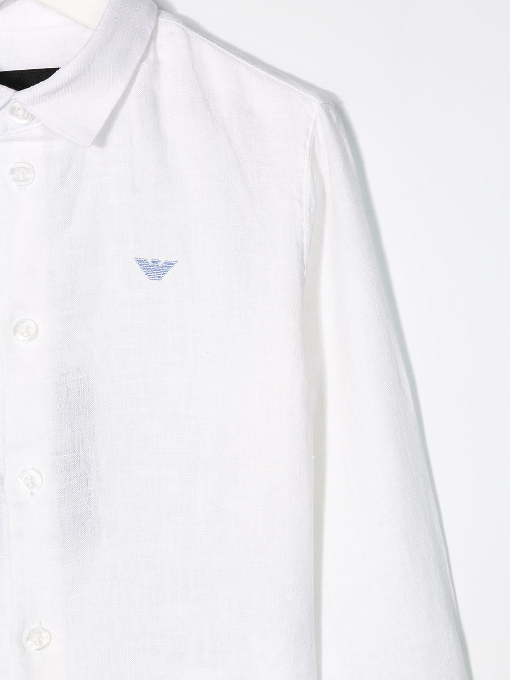 Camicia per bambino Emporio Armani Kids bianca in lino 8N4CJ9 3NEEZ 0100 EMPORIO ARMANI KIDS 