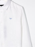 Camicia per bambino Emporio Armani Kids bianca in lino 8N4CJ9 3NEEZ 0100 EMPORIO ARMANI KIDS 