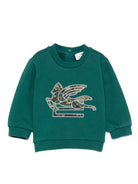 Felpa per neonati Etro Kids verde con ricamo Pegaso e chiusura con bottoni GX4510 Z3333 797 ETRO KIDS 
