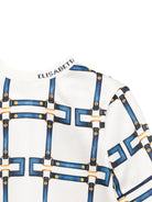 T-shirt per bambina Elisabetta Franchi La Mia Bambina bianca con dettagli blu EFCA2830TVE02 D681 ElISABETTA FRANCHI KIDS 