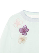 Maglione per bambina Simonetta azzurro con applicazioni floreali SY9A20 X0018 700 SIMONETTA KIDS 