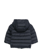 Giubbino per neonato Moncler Enfant blu scuro con cappuccio L19511A00006597X2 77G MONCLER KIDS 