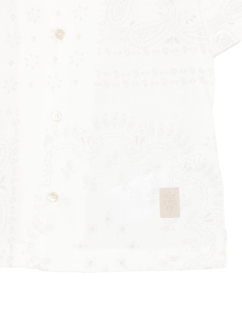 Camicia per bambino Eleventy Kids bianca con design a fantasia EY5P61 P0582 101GR ELEVENTY KIDS 
